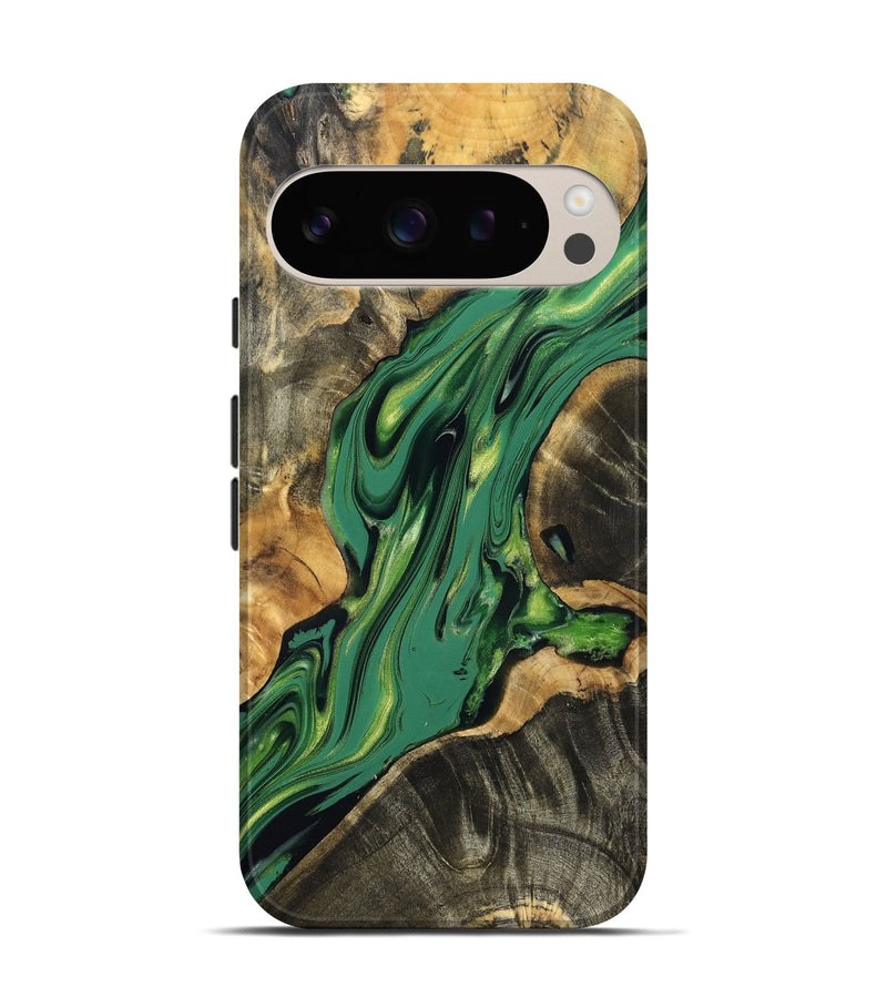 Pixel 9 Wood Live Edge Phone Case - Jalisa (Green, 832850)