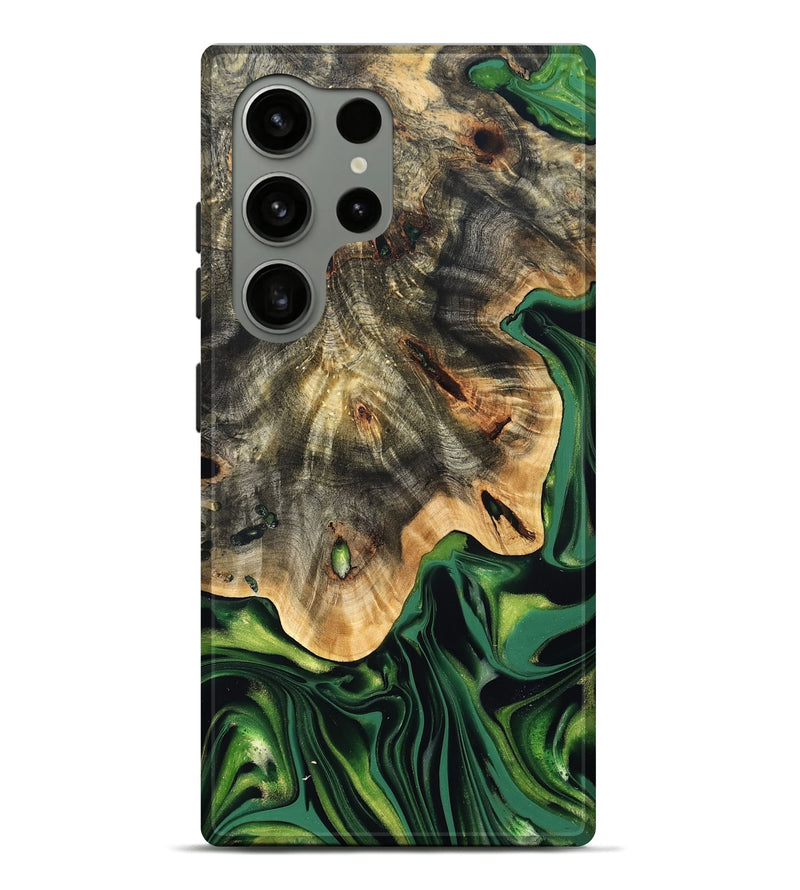 Galaxy S24 Ultra Wood Live Edge Phone Case - Lilian (Green, 832851)