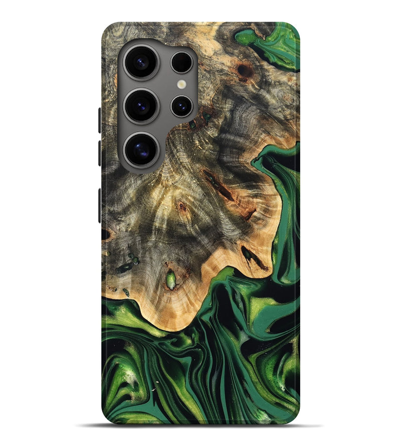 Galaxy S25 Ultra Wood Live Edge Phone Case - Lilian (Green, 832851)