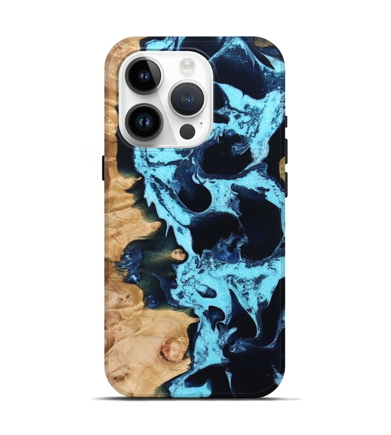 iPhone 15 Pro Wood Live Edge Phone Case - Xyla (Blue, 832859)