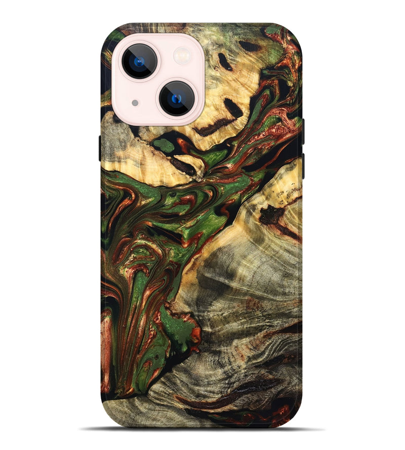 iPhone 14 Plus Wood Live Edge Phone Case - Hope (Green, 832864)