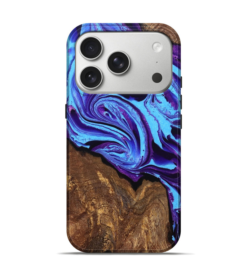iPhone 17 Pro Wood Live Edge Phone Case - Trevor (Purple, 832865)