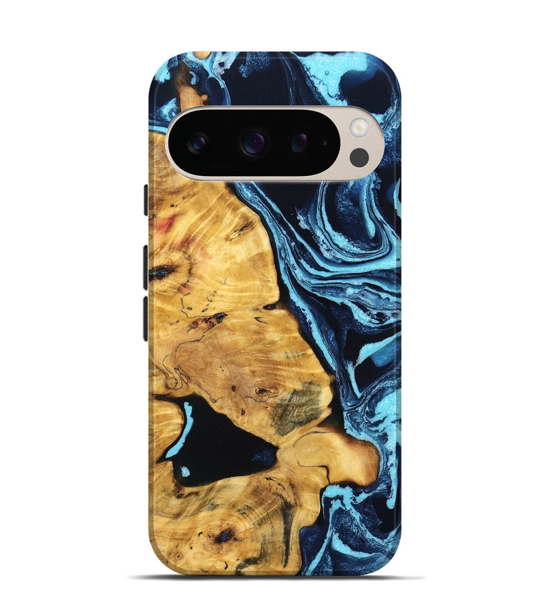 Pixel 10 Pro Wood Live Edge Phone Case - Baby (Blue, 832871)