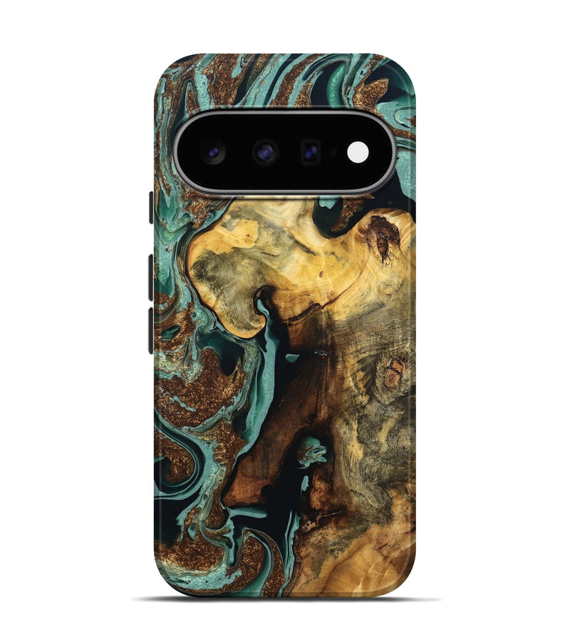 Pixel 11 Pro Wood Live Edge Phone Case - Chace (Green, 832879)