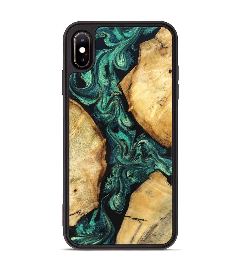 iPhone Xs Max Wood Phone Case - Charles (Green, 832884)