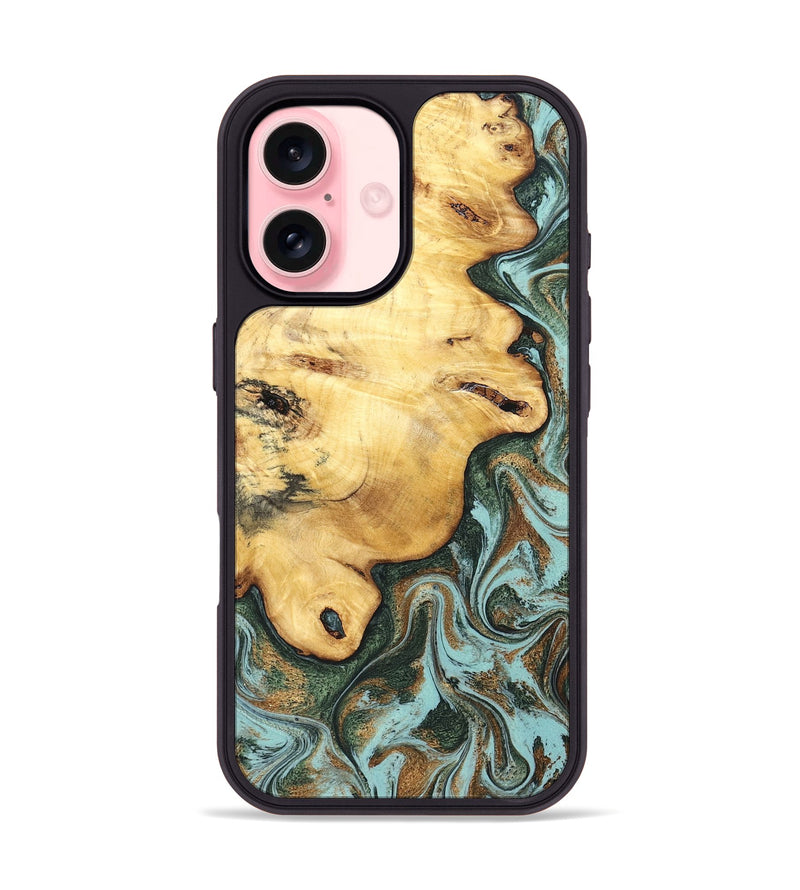 iPhone 16 Wood Phone Case - Guido (Green, 832885)
