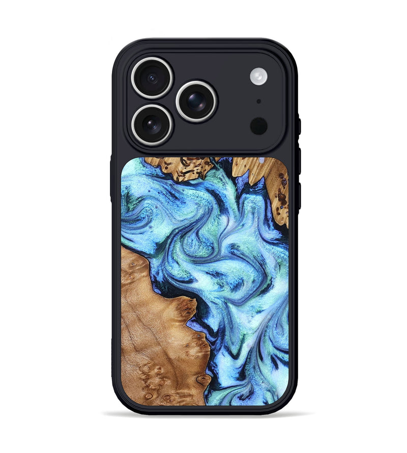 iPhone 17 Pro Wood Phone Case - Dorene (Blue, 832887)
