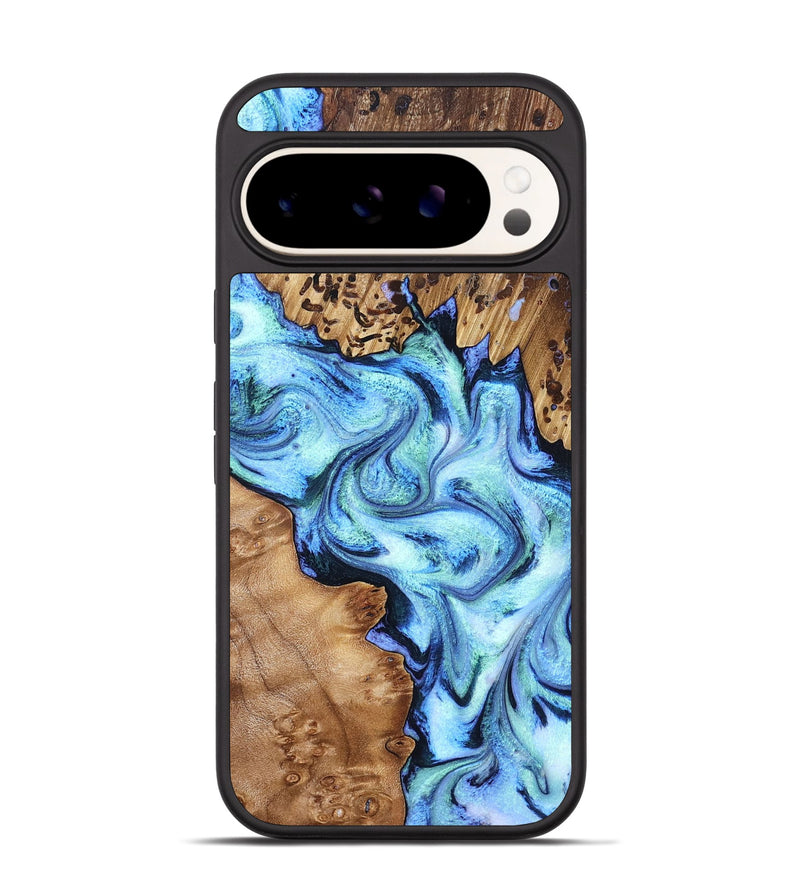 Pixel 9 Pro Wood Phone Case - Dorene (Blue, 832887)