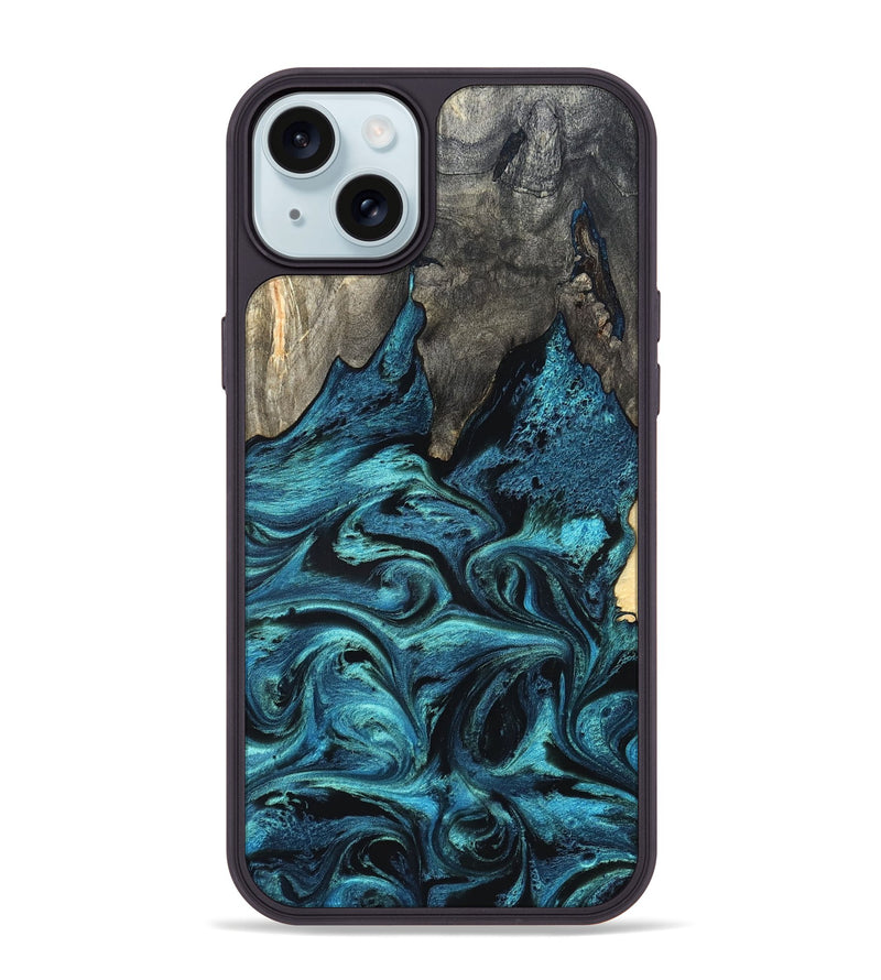 iPhone 15 Plus Wood Phone Case - Elma (Blue, 832888)