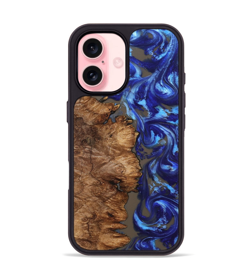 iPhone 16 Wood Phone Case - Keenan (Blue, 832889)