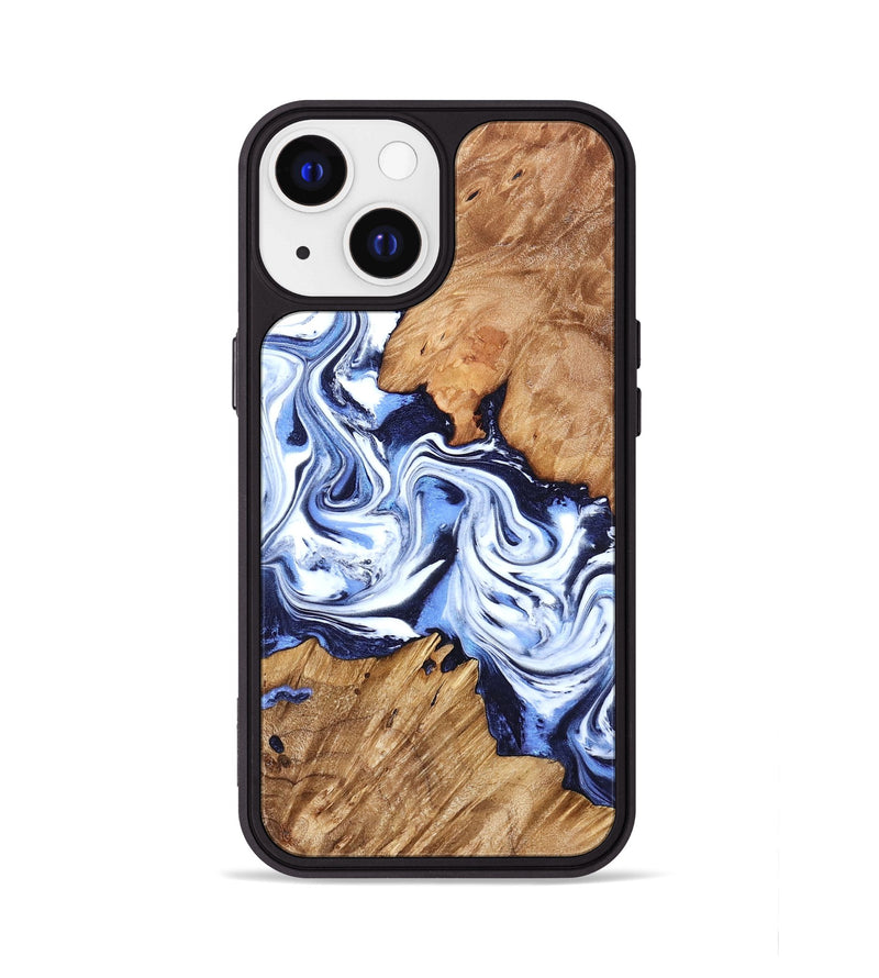iPhone 13 Wood Phone Case - Alec (Blue, 832890)