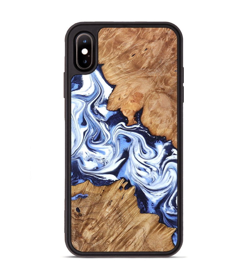 iPhone Xs Max Wood Phone Case - Alec (Blue, 832890)
