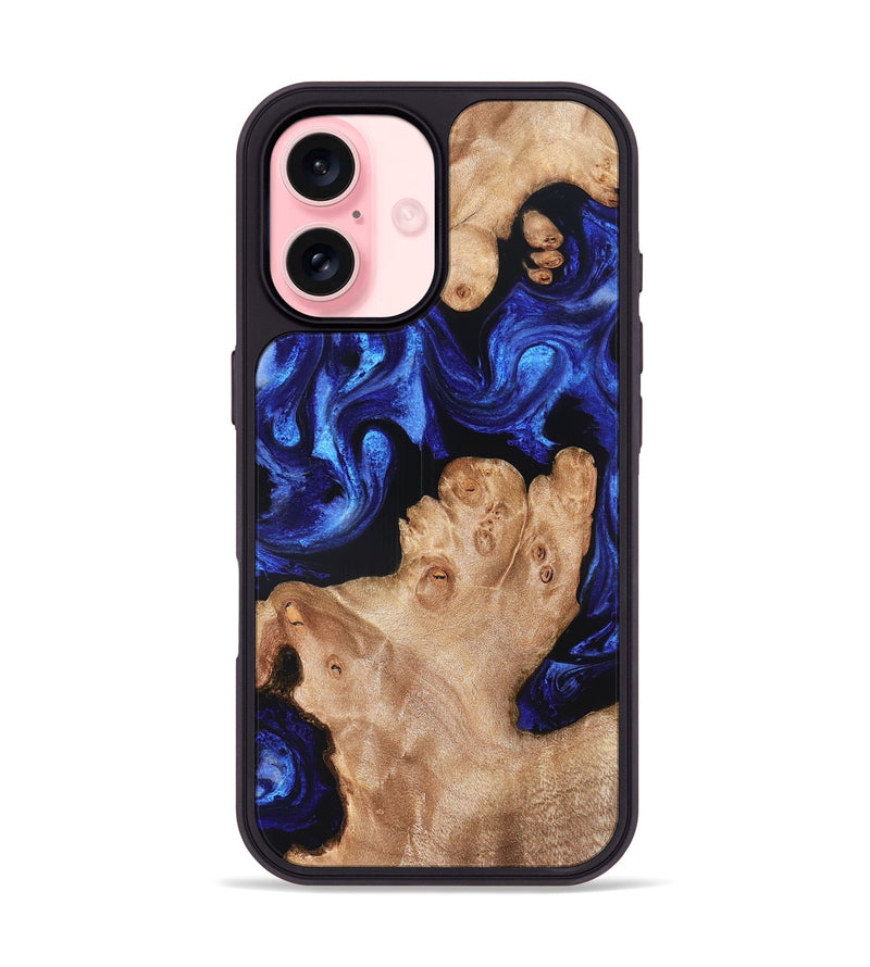 iPhone 16 Wood Phone Case - Sammy (Blue, 832891)