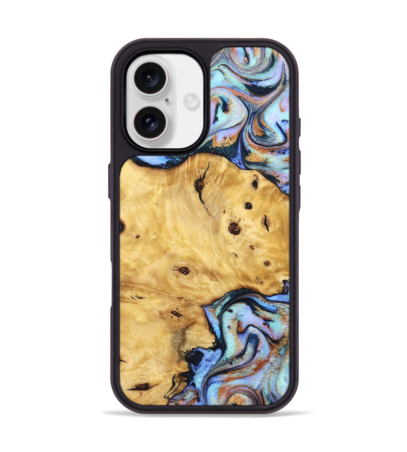 iPhone 17 Wood Phone Case - Tommy (Teal & Gold, 832916)