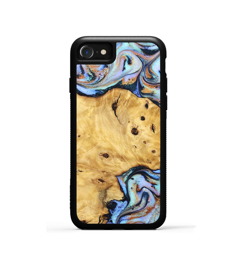 iPhone SE Wood Phone Case - Tommy (Teal & Gold, 832916)