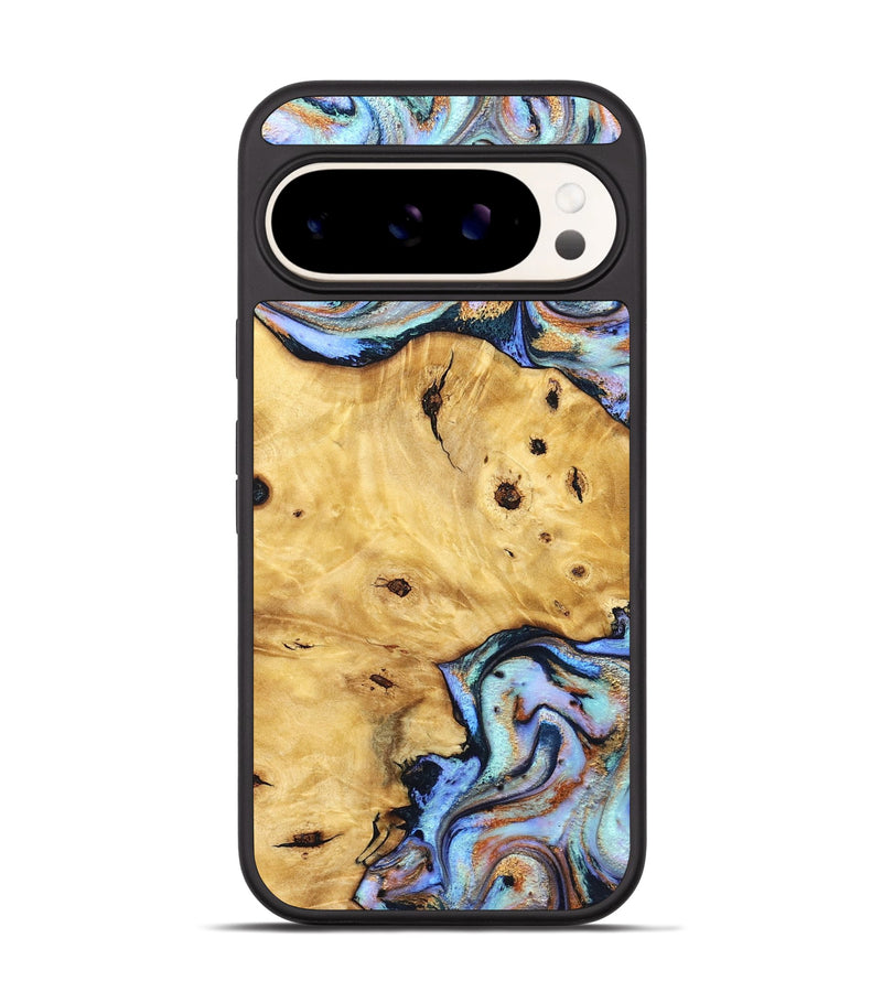 Pixel 9 Wood Phone Case - Tommy (Teal & Gold, 832916)