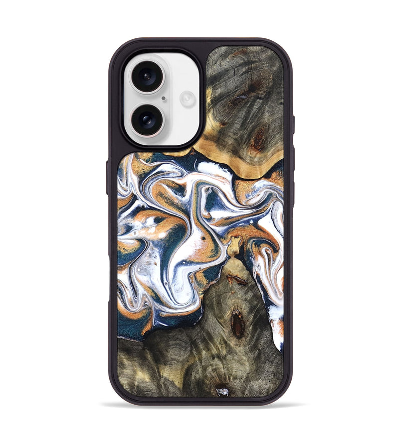 iPhone 17 Wood Phone Case - Sage (Teal & Gold, 832917)