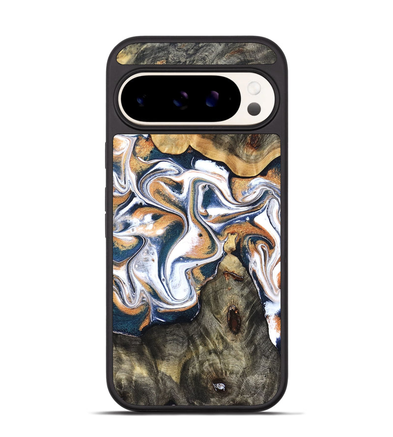 Pixel 9 Wood Phone Case - Sage (Teal & Gold, 832917)