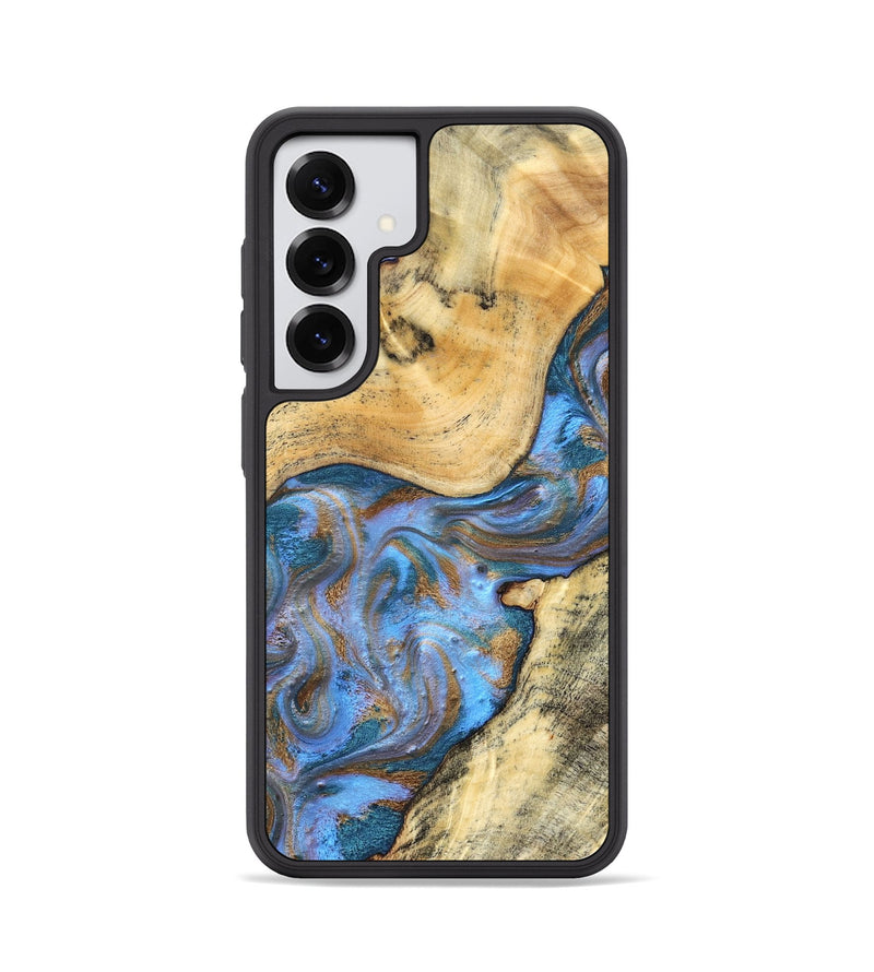 Galaxy S25 Wood Phone Case - Coleen (Teal & Gold, 832918)