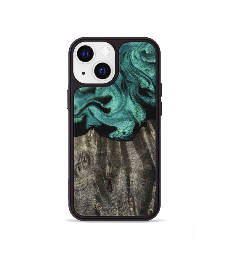 iPhone 13 mini Wood Phone Case - Carmela (Green, 832921)