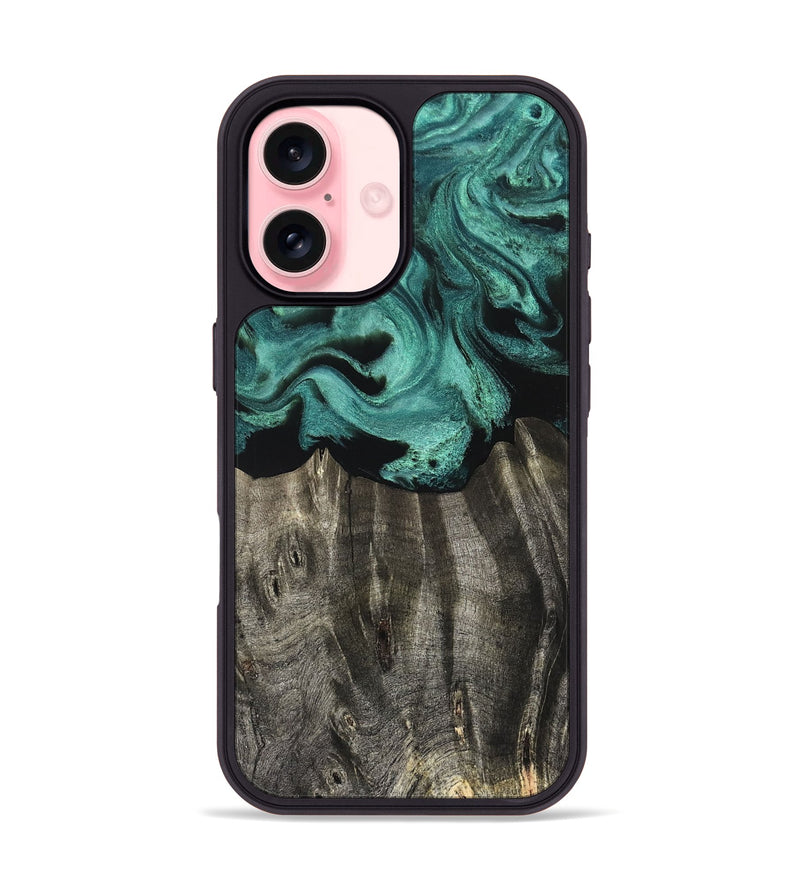 iPhone 16 Wood Phone Case - Carmela (Green, 832921)