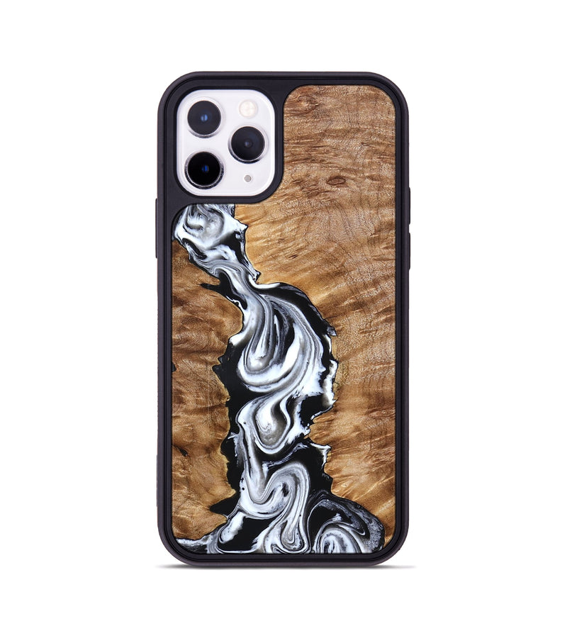 iPhone 11 Pro Wood Phone Case - Kailani (Black & White, 832935)
