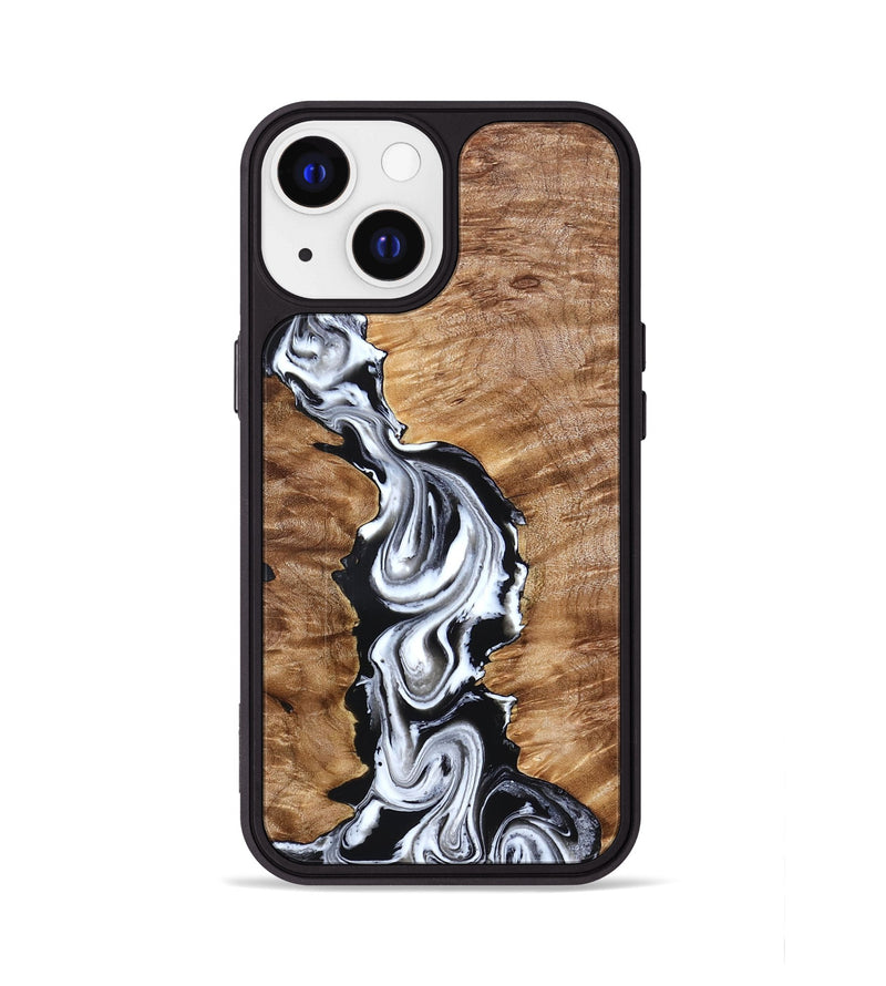 iPhone 13 Wood Phone Case - Kailani (Black & White, 832935)