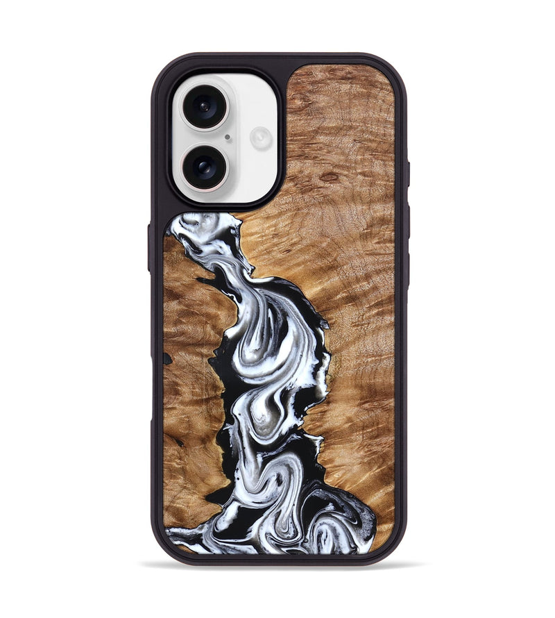 iPhone 17 Wood Phone Case - Kailani (Black & White, 832935)
