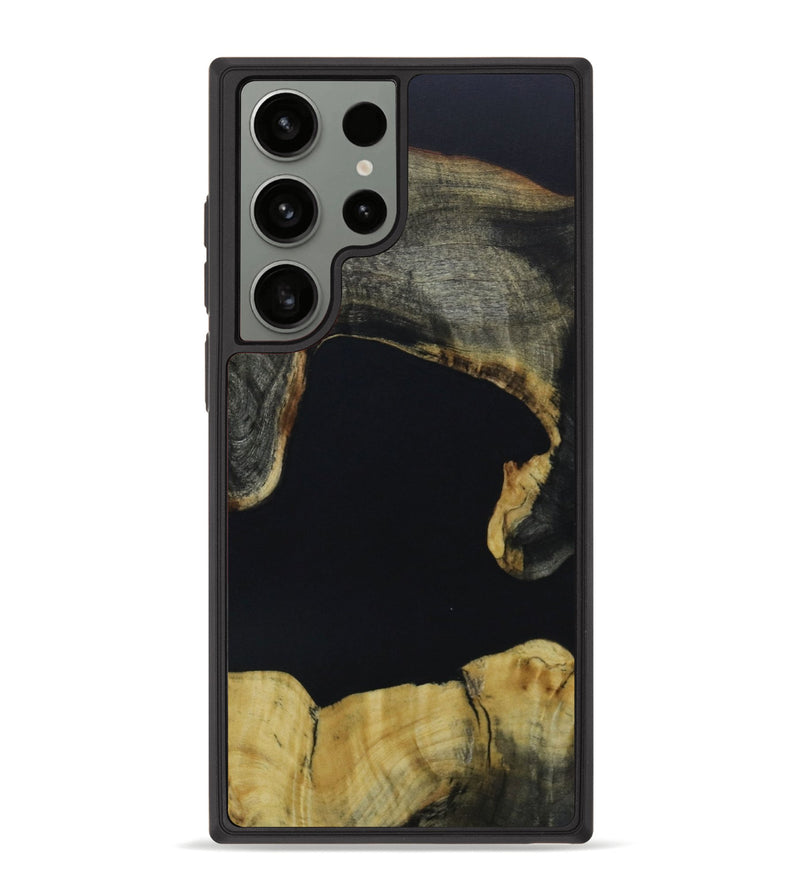 Galaxy S23 Ultra Wood+Resin Phone Case - Lydia (Black & White, 648725)