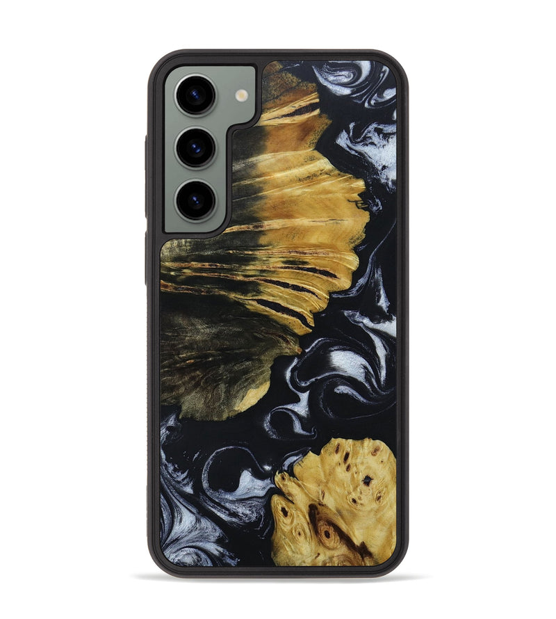 Galaxy S23 Plus Wood+Resin Phone Case - River (Black & White, 648729)