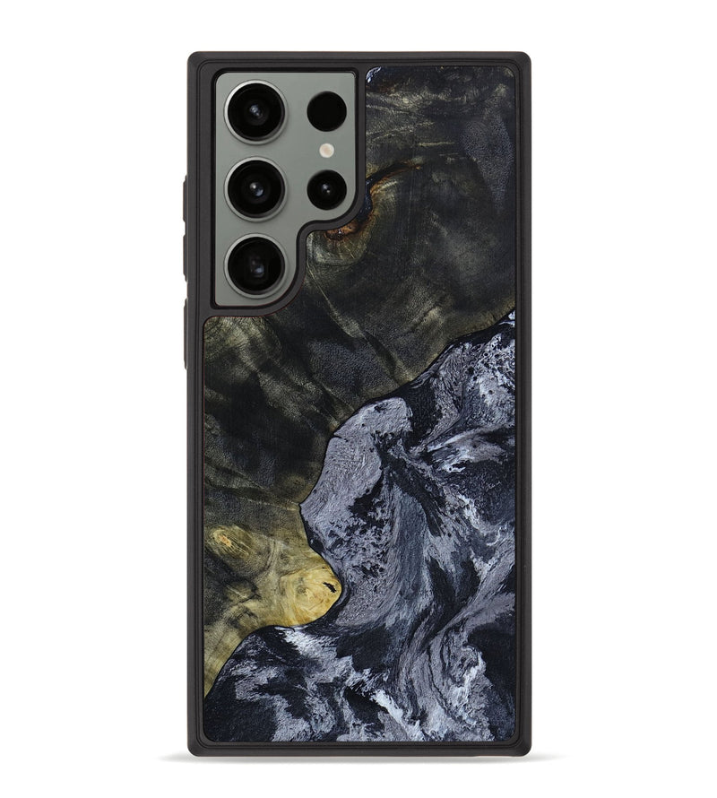 Galaxy S23 Ultra Wood+Resin Phone Case - Kaylee (Black & White, 648885)