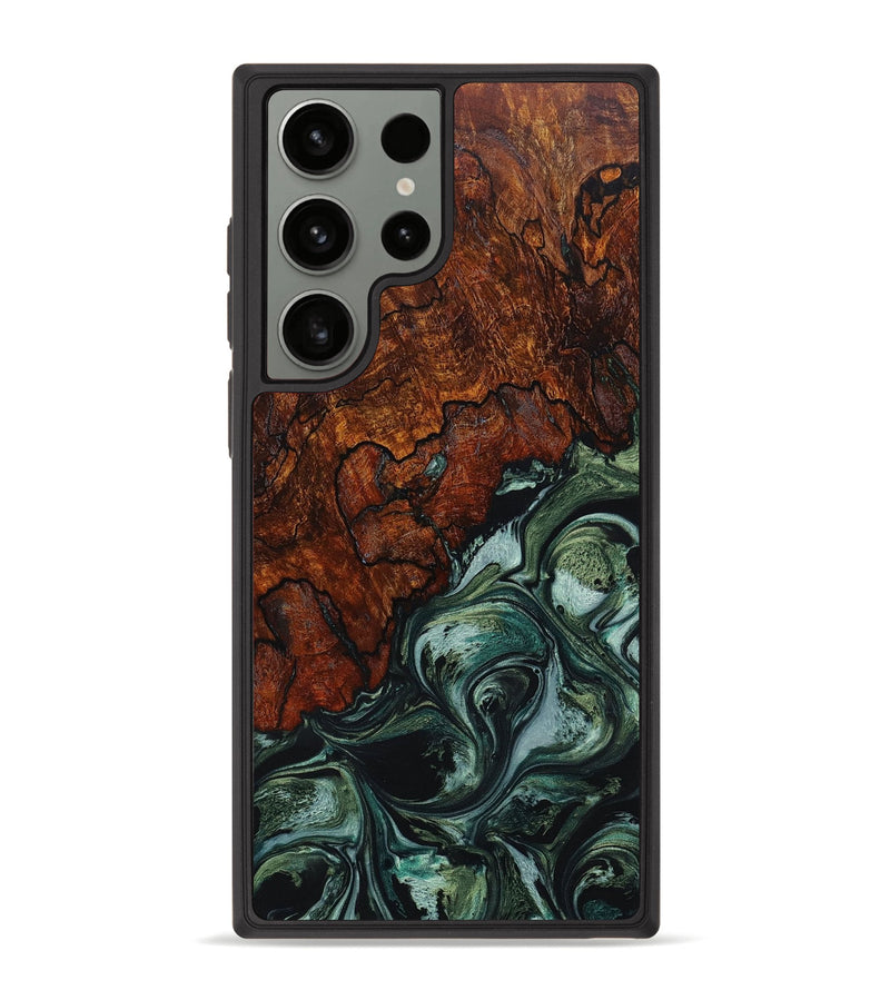 Galaxy S23 Ultra Wood+Resin Phone Case - Benjamin (Green, 648894)