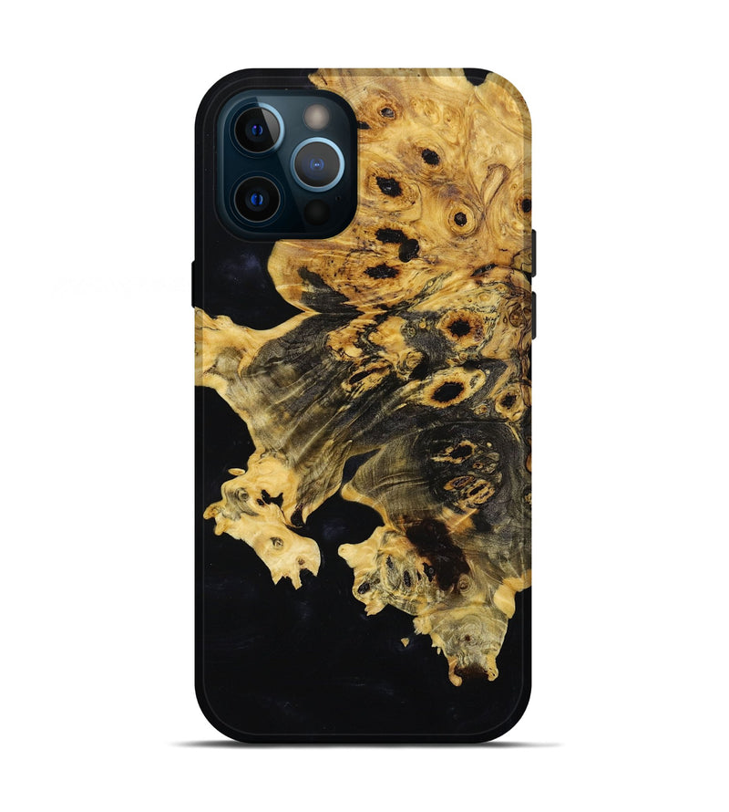 iPhone 12 Pro Wood+Resin Live Edge Phone Case - Amiyah (Black & White, 648944)