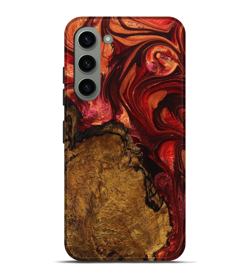 Galaxy S23 Plus Wood+Resin Live Edge Phone Case - Amelia (Red, 648951)