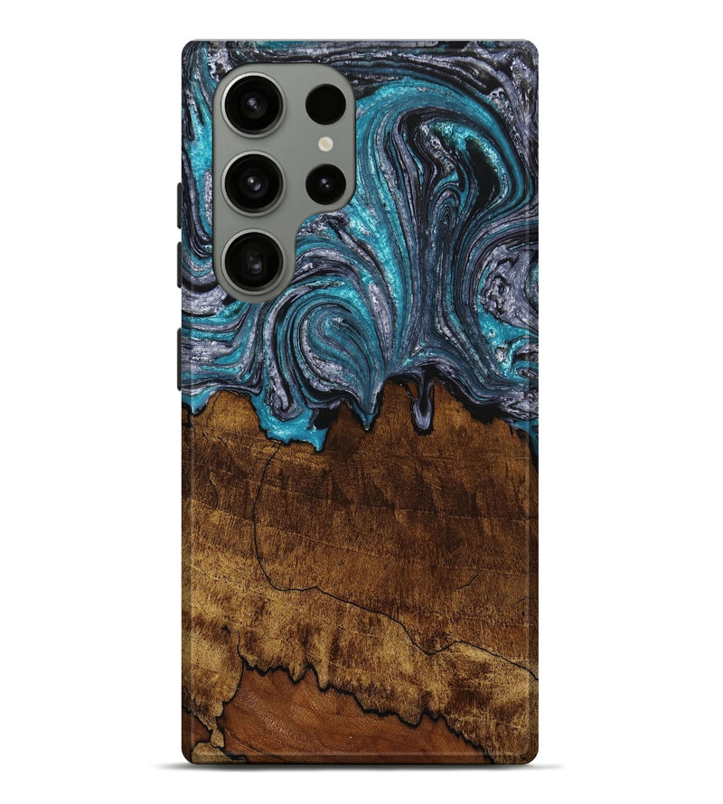 Galaxy S23 Ultra Wood+Resin Live Edge Phone Case - Dorothy (Blue, 648954)