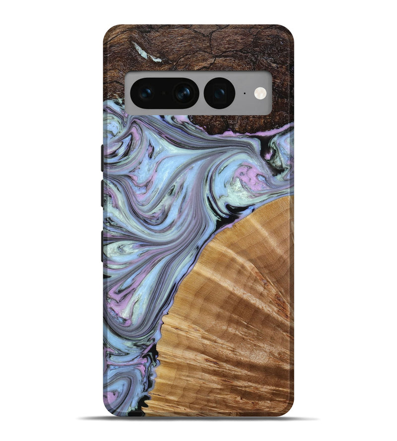 Pixel 7 Pro Wood+Resin Live Edge Phone Case - Annalise (Blue, 648955)