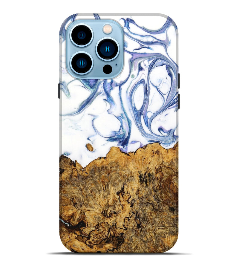 iPhone 14 Pro Max Wood+Resin Live Edge Phone Case - Mona (Purple, 648965)