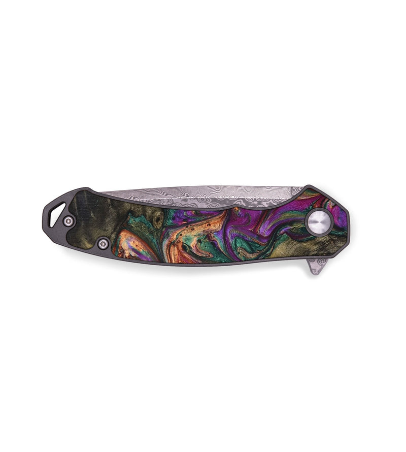 EDC Wood+Resin Pocket Knife - Roger (Green, 648980)