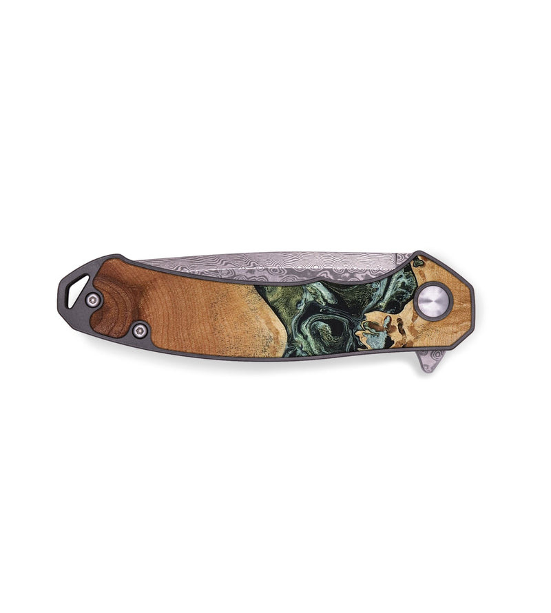 EDC Wood+Resin Pocket Knife - Melba (Green, 648982)