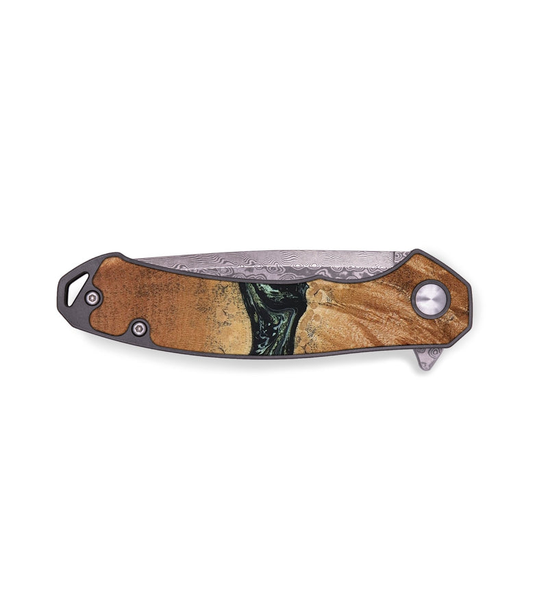 EDC Wood+Resin Pocket Knife - Kathy (Green, 648995)