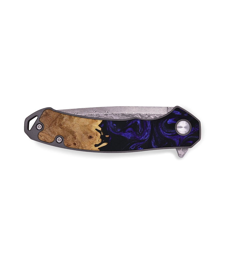 EDC Wood+Resin Pocket Knife - Colleen (Black & White, 649004)
