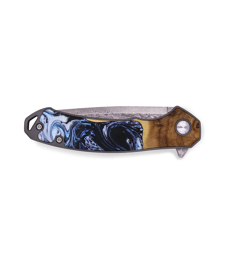 EDC Wood+Resin Pocket Knife - Hailee (Black & White, 649006)