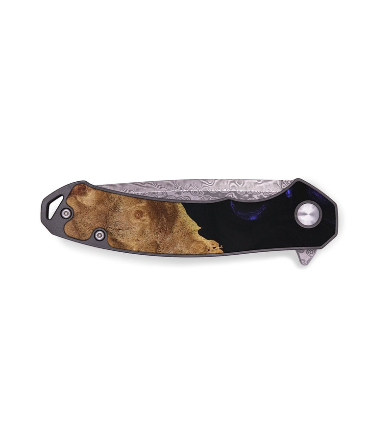 EDC Wood+Resin Pocket Knife - Shannon (Black & White, 649007)
