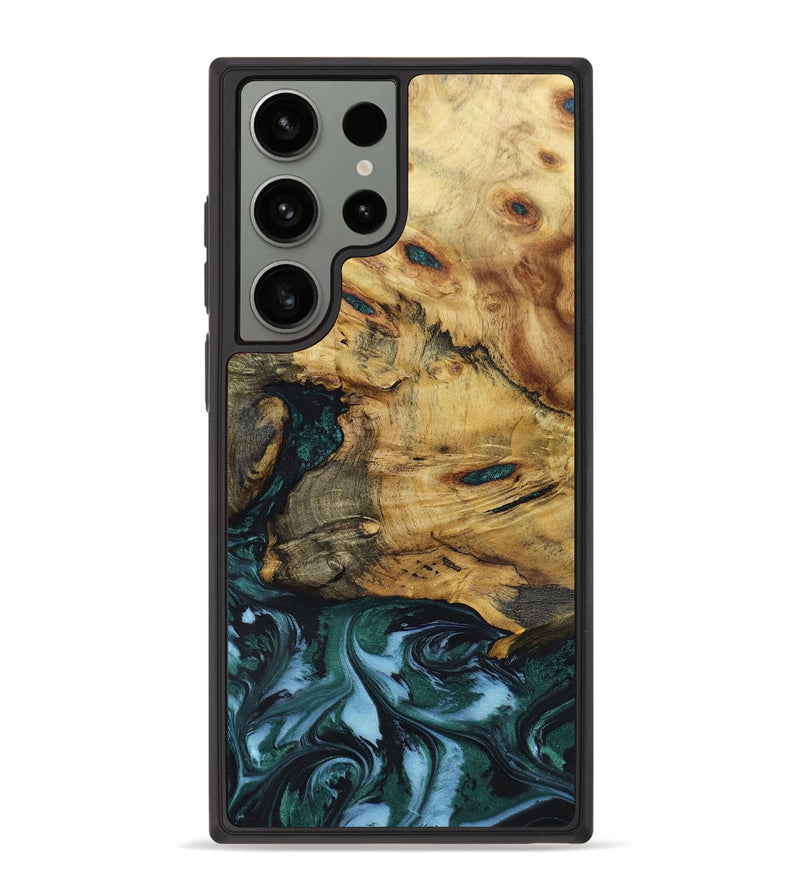 Galaxy S23 Ultra Wood+Resin Phone Case - Kathryn (Green, 649033)