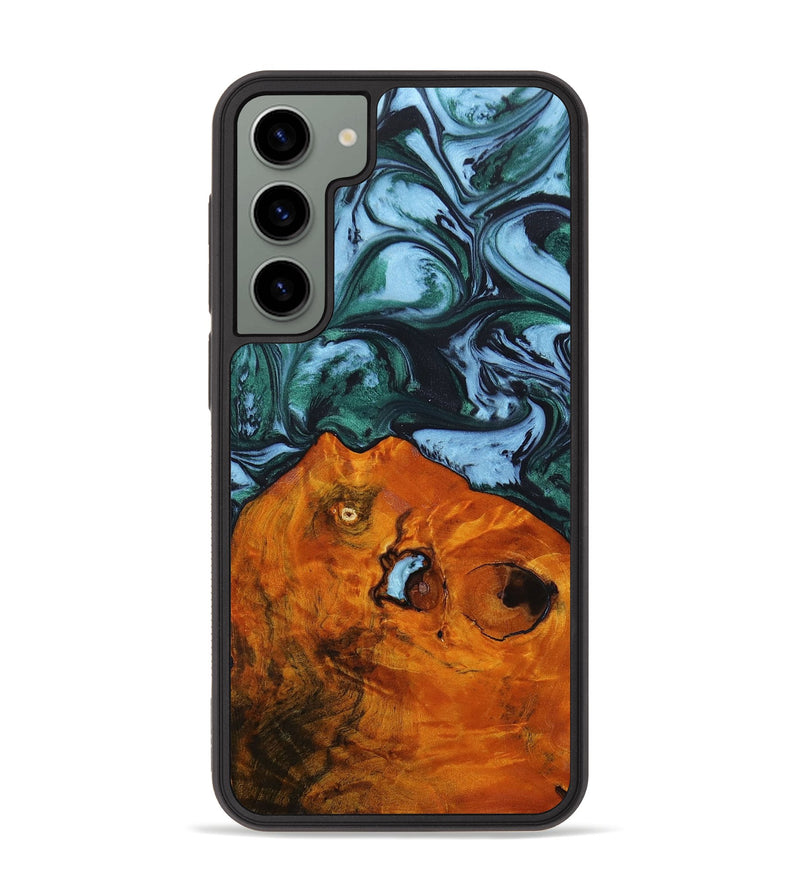 Galaxy S23 Plus Wood+Resin Phone Case - Lorraine (Green, 649049)