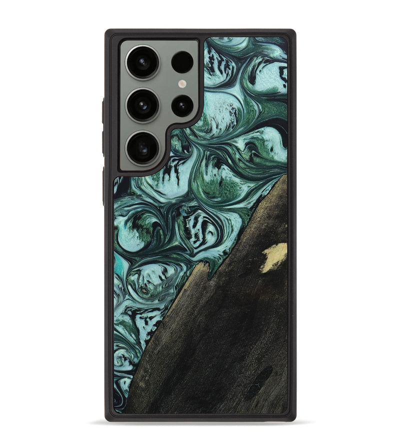 Galaxy S23 Ultra Wood+Resin Phone Case - Deandre (Green, 649051)