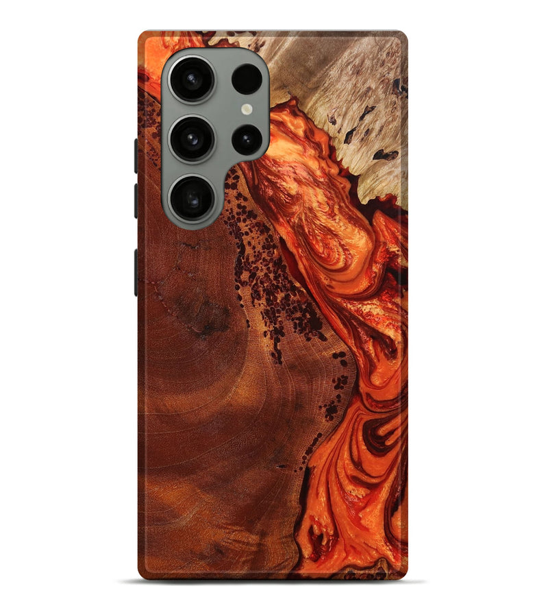 Galaxy S23 Ultra Wood+Resin Live Edge Phone Case - Paislee (Red, 649142)