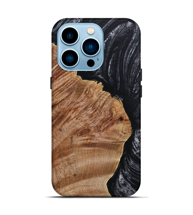 iPhone 14 Pro Wood+Resin Live Edge Phone Case - Savanna (Black & White, 649146)