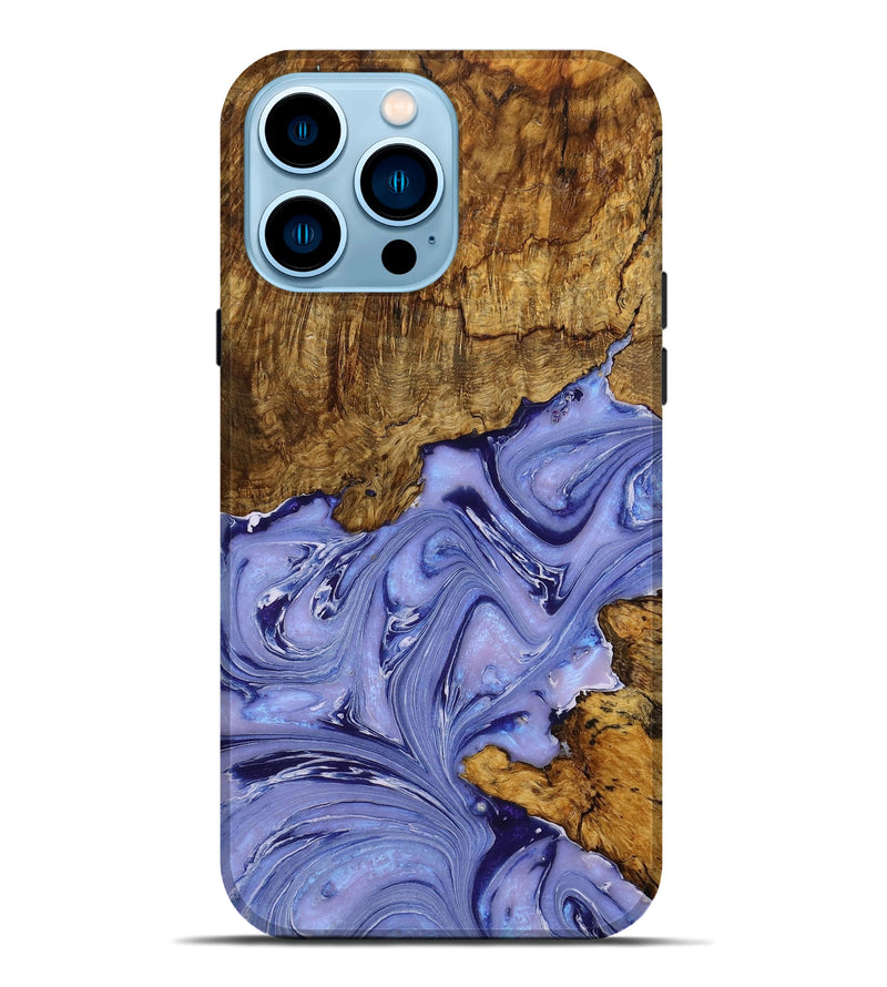 iPhone 14 Pro Max Wood+Resin Live Edge Phone Case - Alyssa (Purple, 649151)
