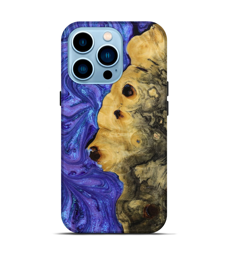 iPhone 14 Pro Wood+Resin Live Edge Phone Case - Gina (Purple, 649153)